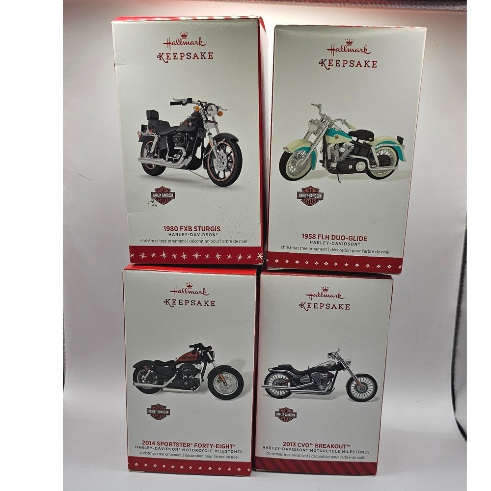 Hallmark Keepsake Harley-Davidson Motorcycle Ornament Lot of 4 Die-Cast Metal